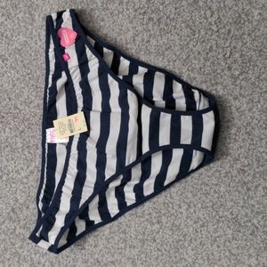 Pink by Victoria Secret low rise bikini size L - blue and white stripes